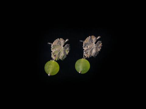 Pendiente Hoja Garnacha peridoto