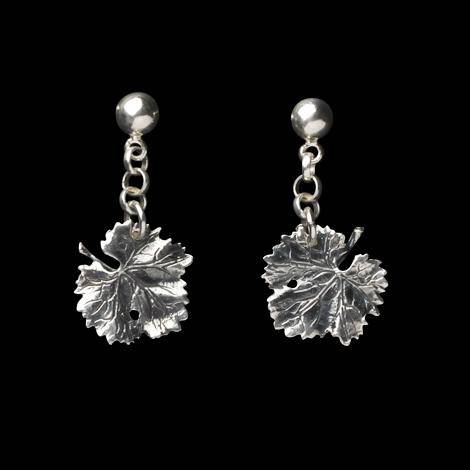 Pendientes Hoja de Garnacha. Largos. Presin
